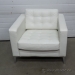 Ikea Landskrona White Leather Reception Lounge Chair